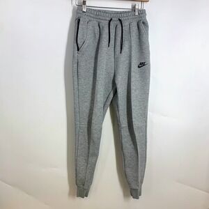Nike Kids Gray Jogger Sweatpants Logo Drawstring Elastic Waist Pockets